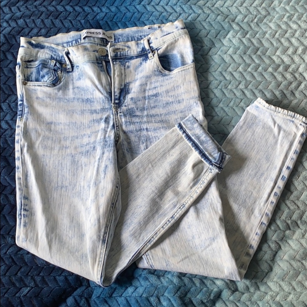 acid wash highwaist skinny jeans